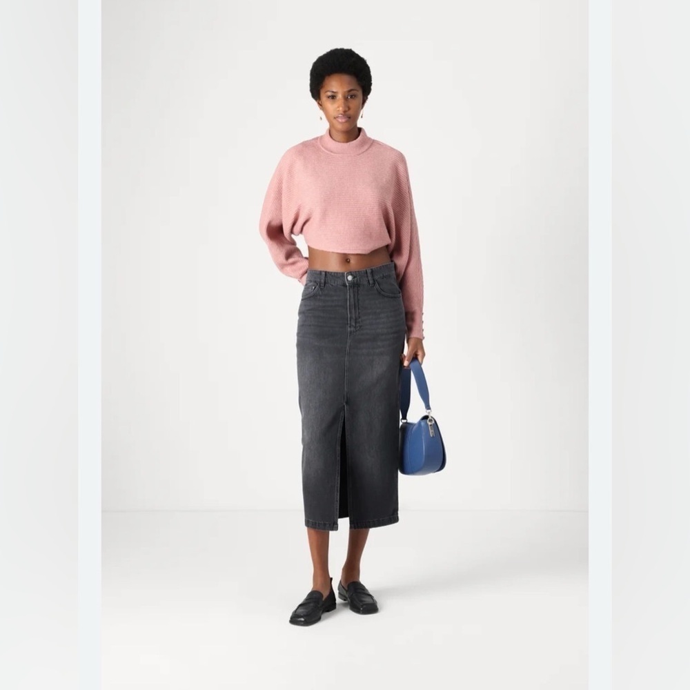 NWOT DAY BIRGER ET MIKKELSEN Charcoal Midi Denim Skirt Size 32